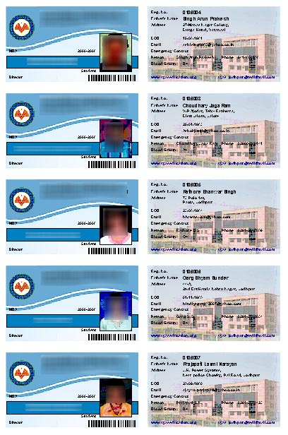 In built ID Card generator generates high quality customized machine readable ID cards for library members. Option to print cards in vertical/horizontal, single side/double side with full color photo of the member and a watermark image of your choice